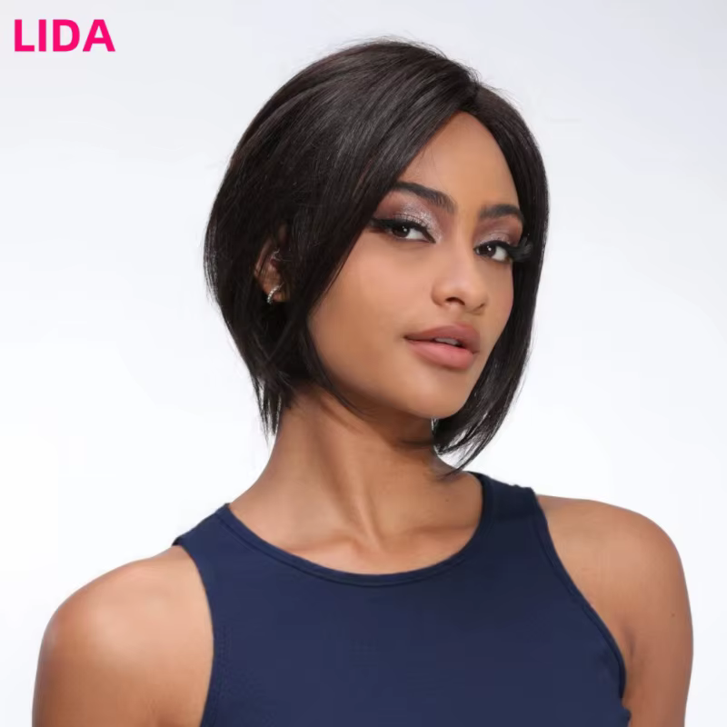 Lida cheveux humains perruque courte pour les femmes