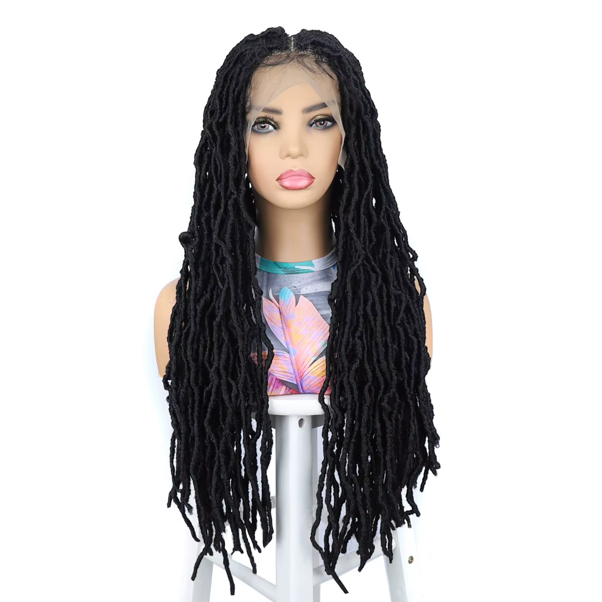 Dreadlocks perruques tressées Locs synthétiques pleine perruque de dentelle tresses féminines