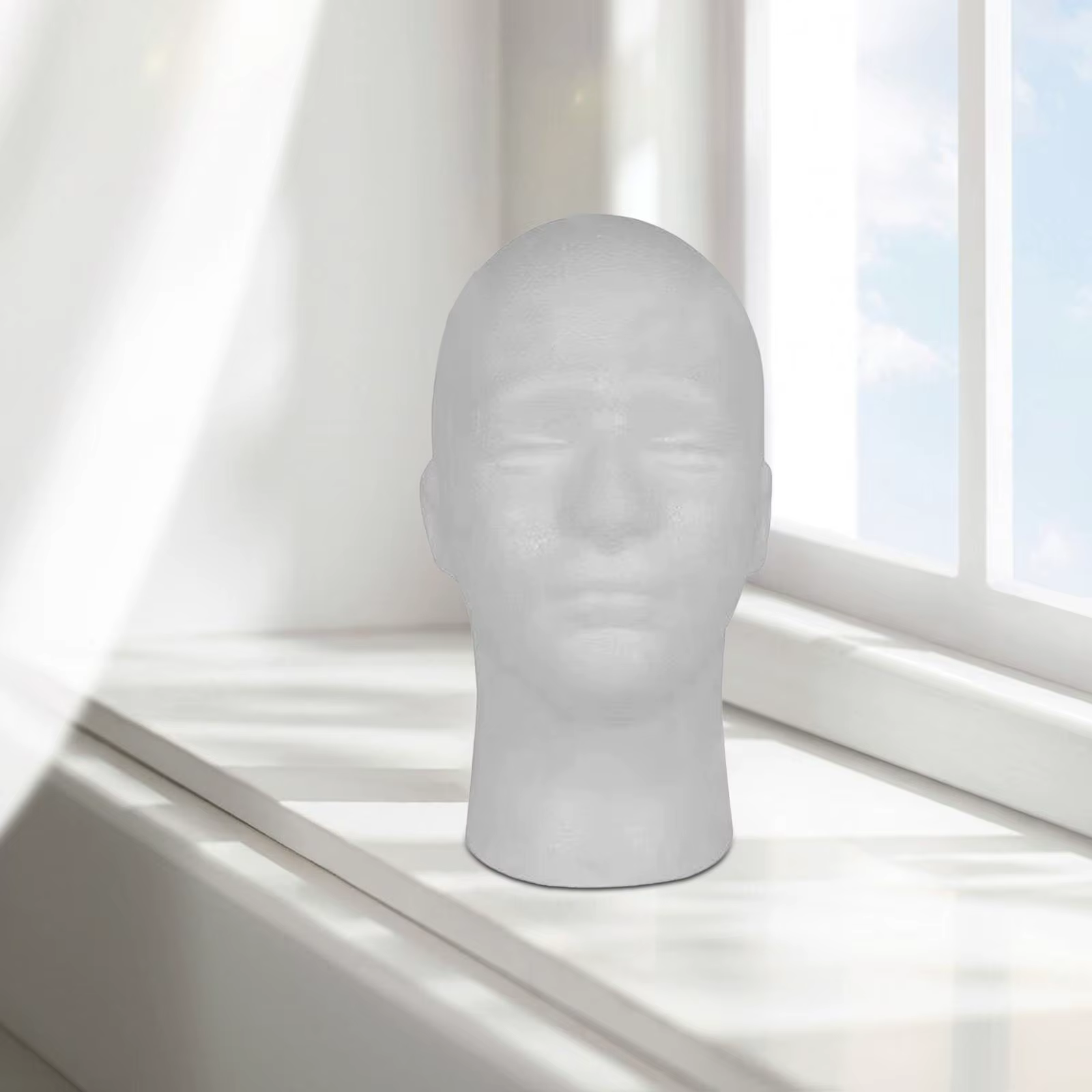 Tête de perruque en polystyrène pour hommes