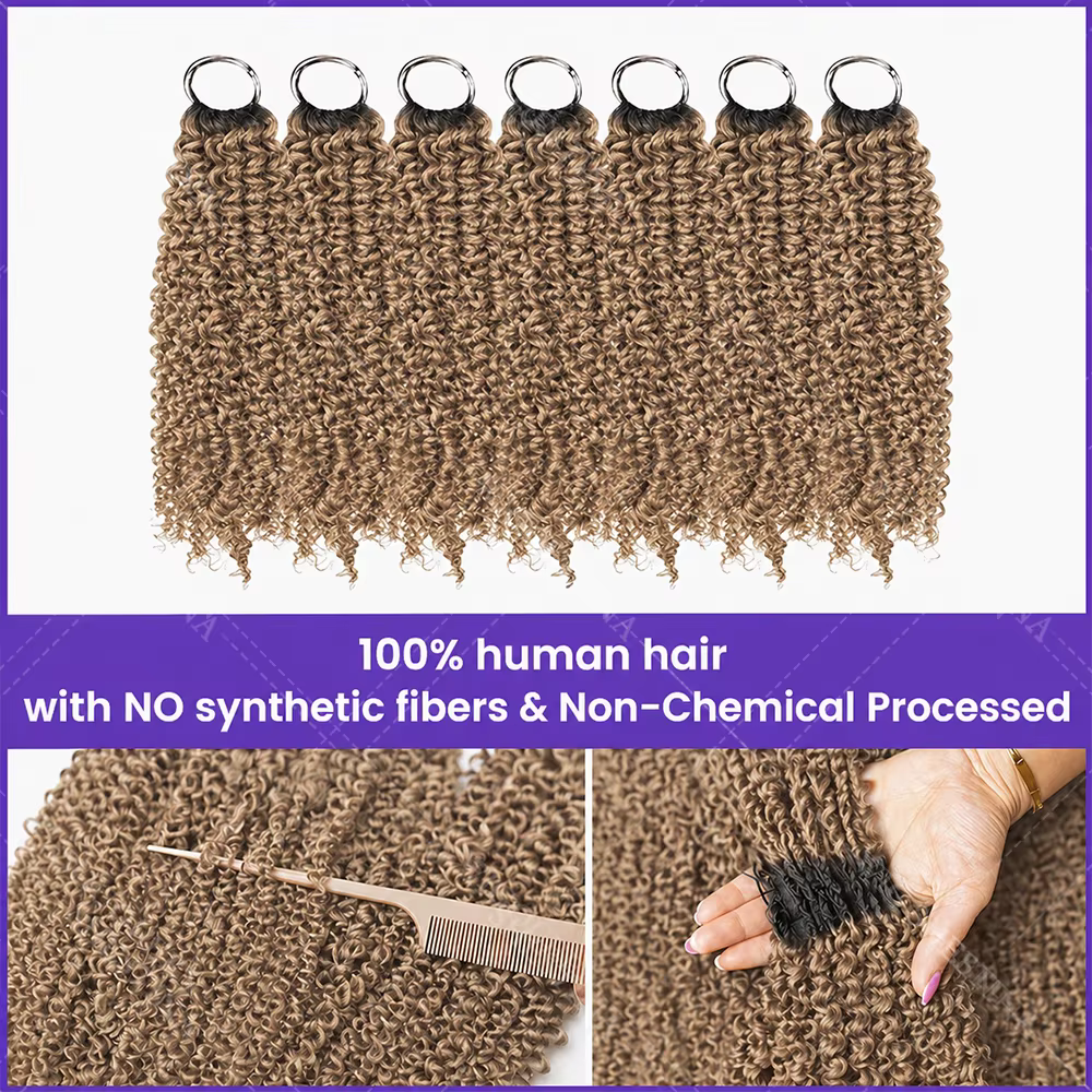Tresses au crochet en cheveux humains Curly Feather Miracle Knots # 27 Extensions