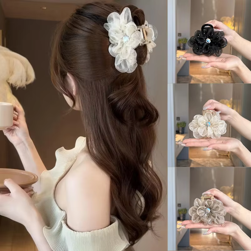 Pince à cheveux en strass pour femme