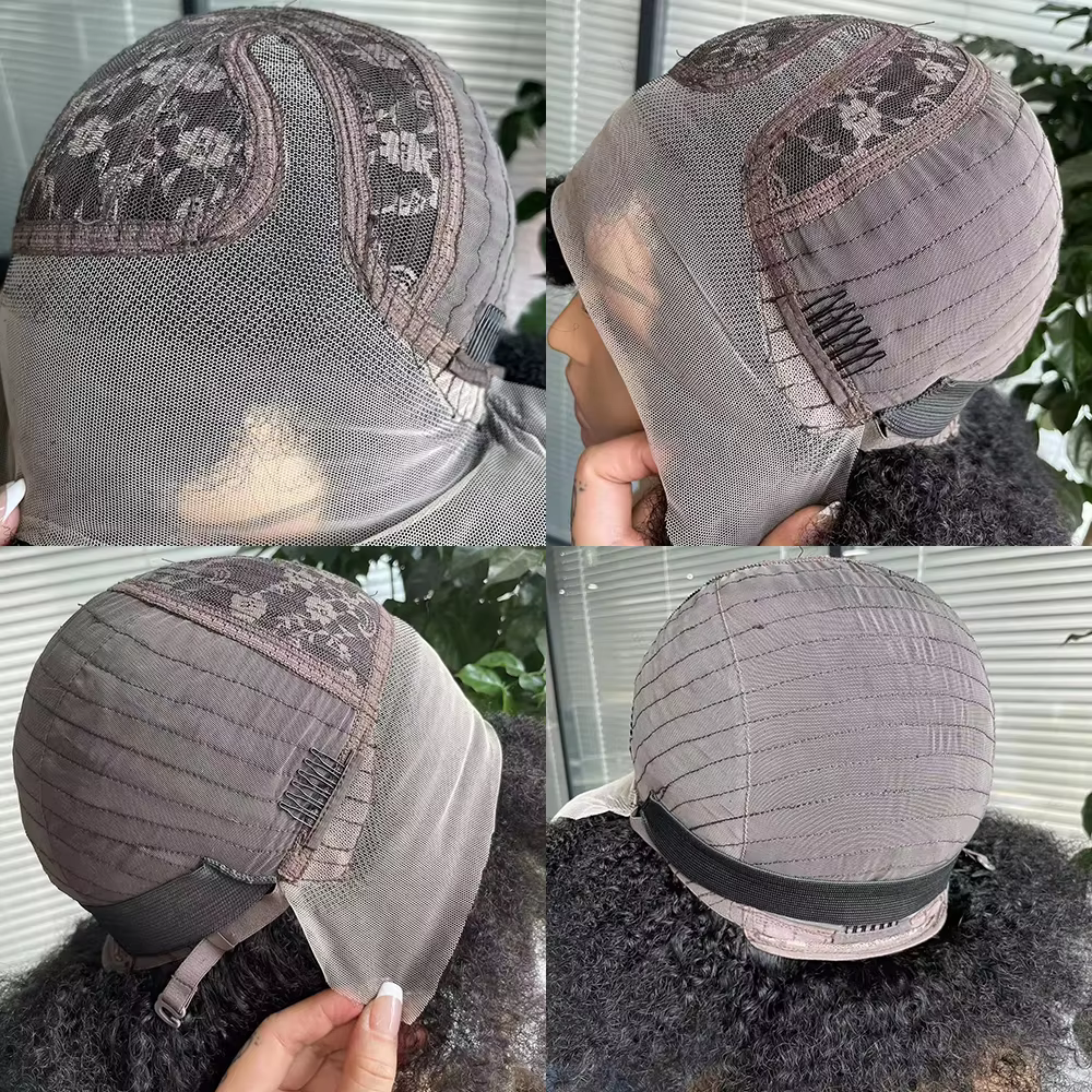 Afro crépus bouclés dentelle avant perruque couleur naturelle