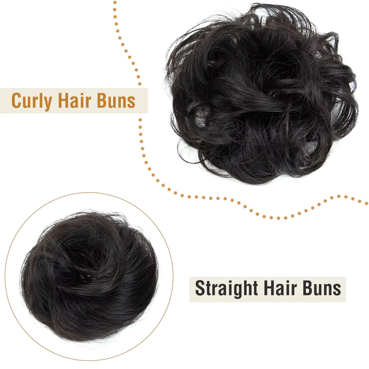 Nouveauté bouclés naturel cheveux humains Chignon