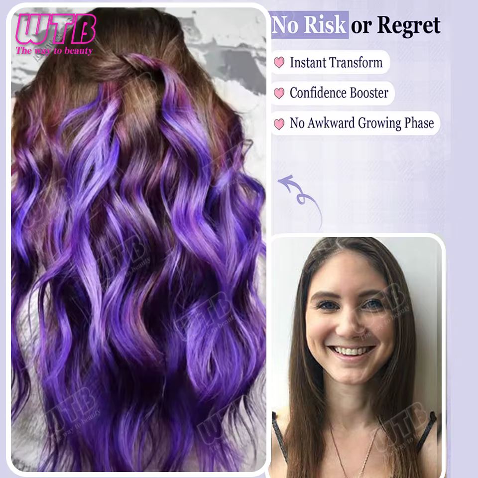 Extensions de cheveux synthétiques colorées avec clip BB