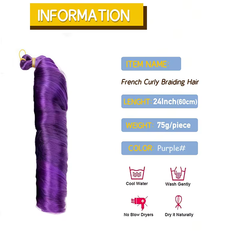 Boucles françaises cheveux Crochet tresses vague lâche spirale