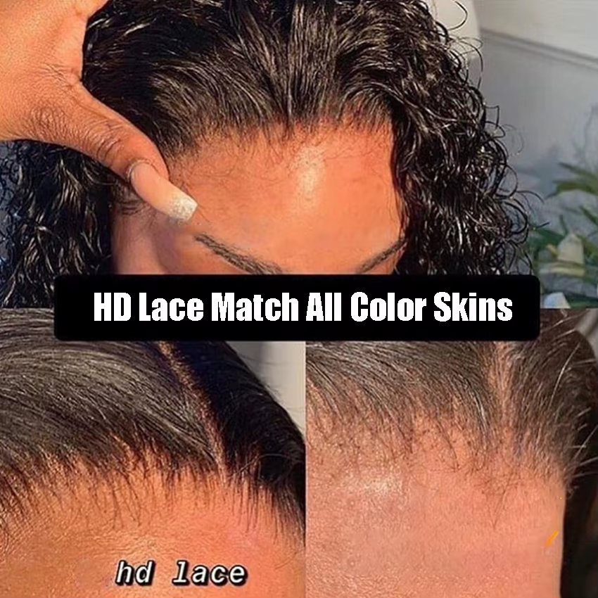 Paquets de cheveux humains de vague bouclée avec fermeture frontale de dentelle transparente HD