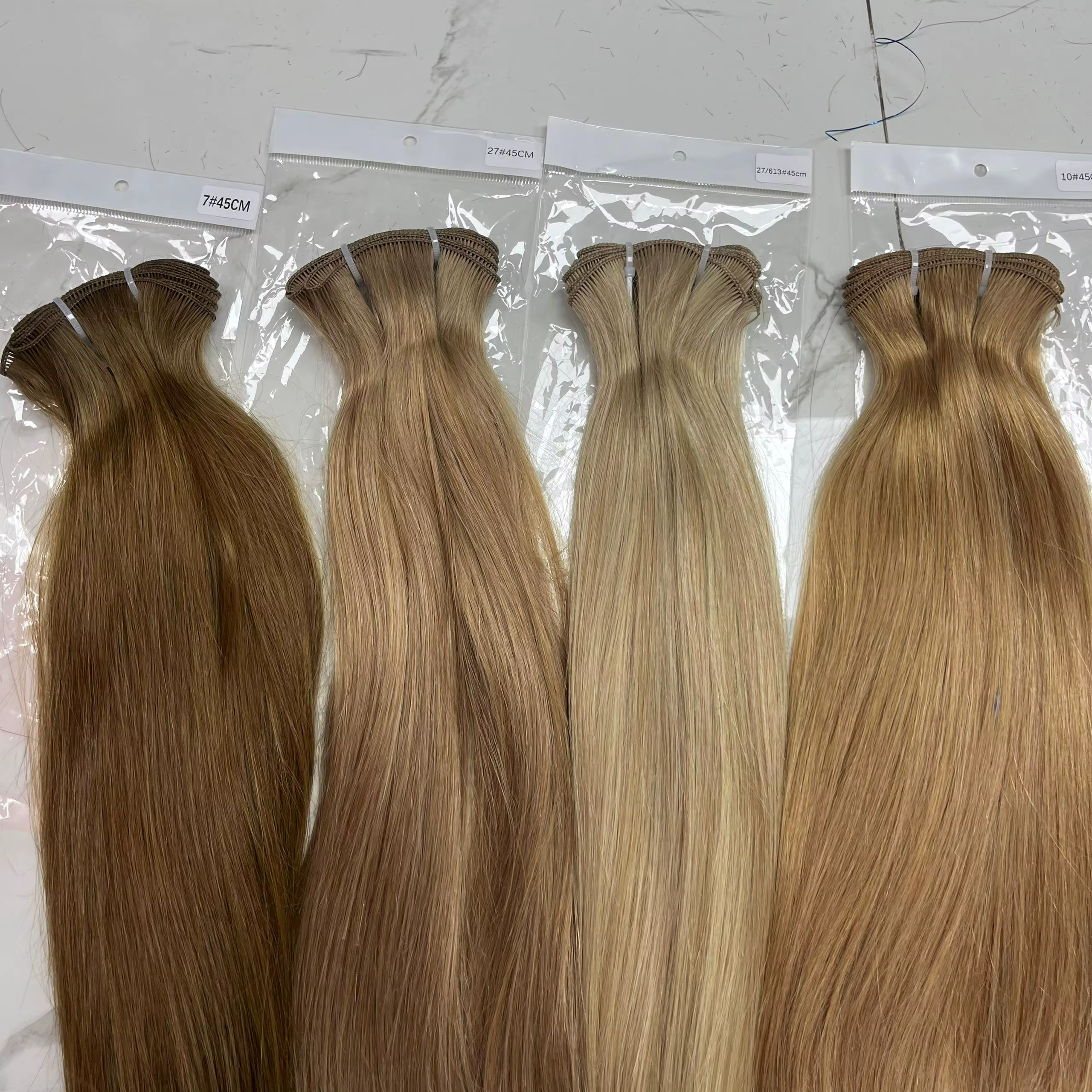Genius trame droite brésilienne 100% naturel cheveux humains paquets Double dessiné Invisible Extensions