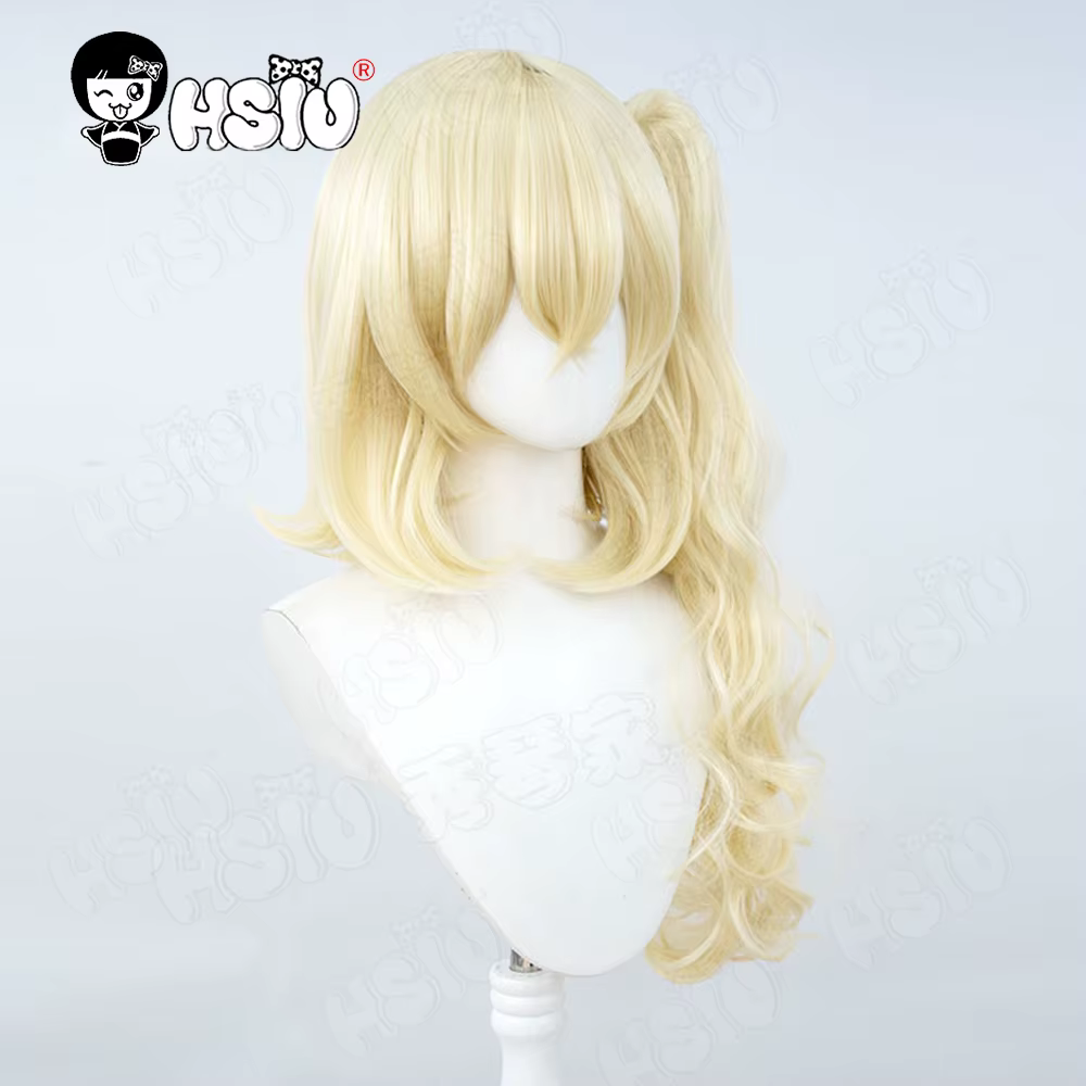 Perruque de Cosplay Flandre Scarlet HSIU 70CM, cheveux longs jaunes, perruque synthétique résistante à la chaleur, Anime Touhou Project Flandre Scarlet Cosplay