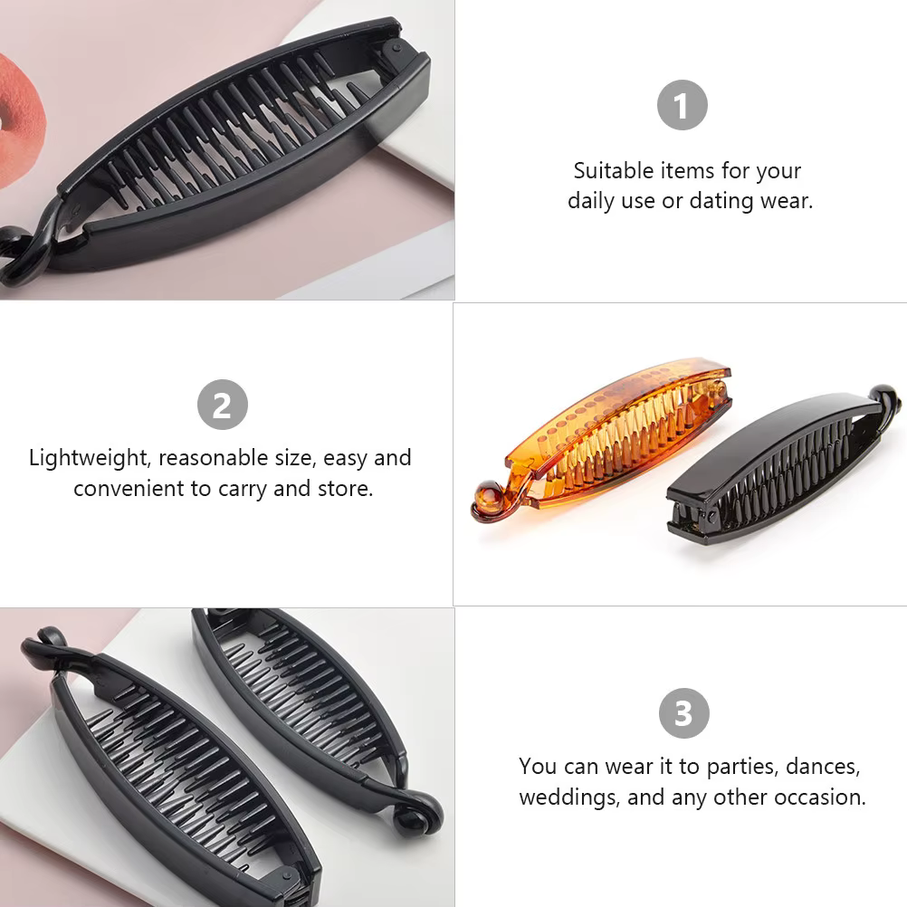 6 pinces à cheveux extensibles pour queue de cheval