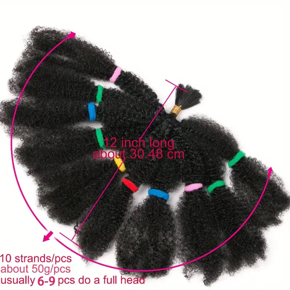 Afro crépus torsion tressage cheveux 12 pouces pré plumé