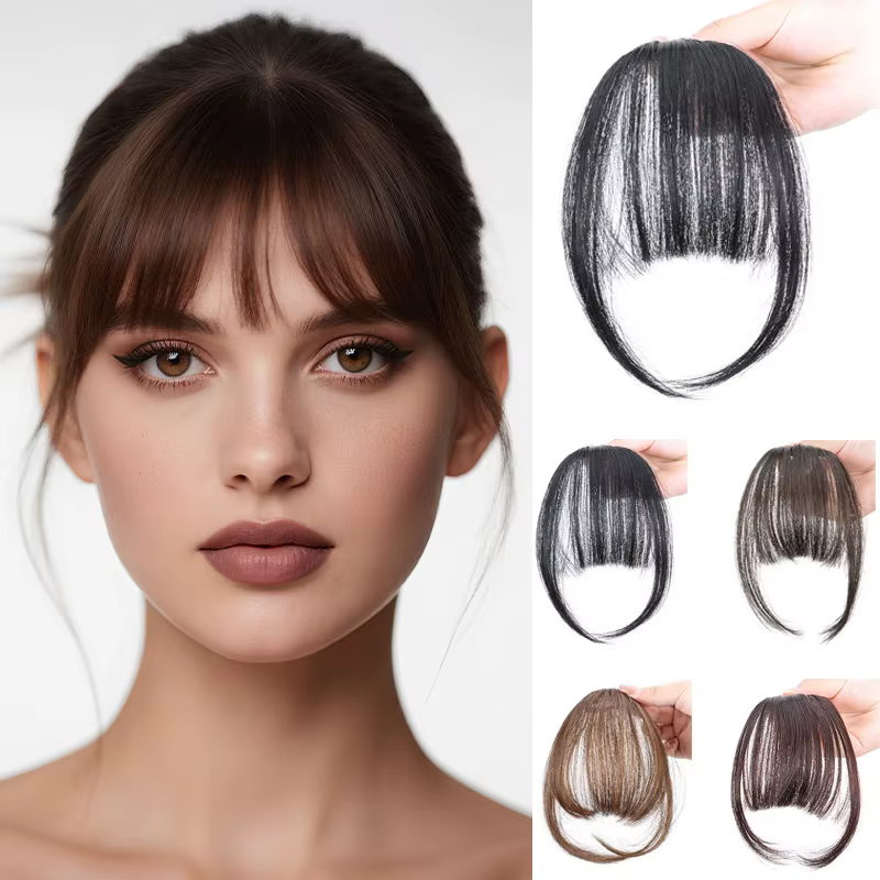 Perruque à frange à clipser | Cheveux synthétiques
