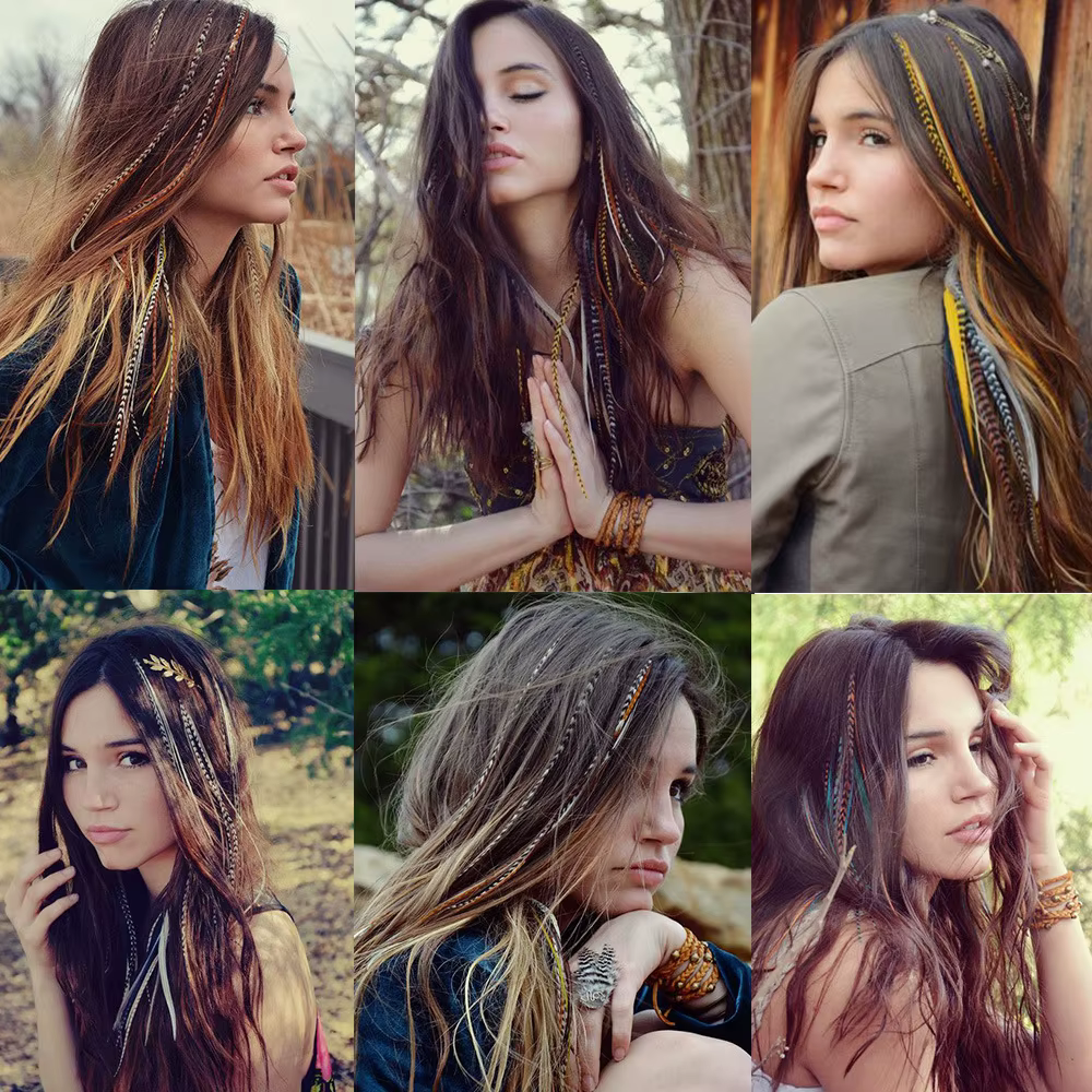 Extensions de cheveux synthétiques colorées partie mettre en évidence