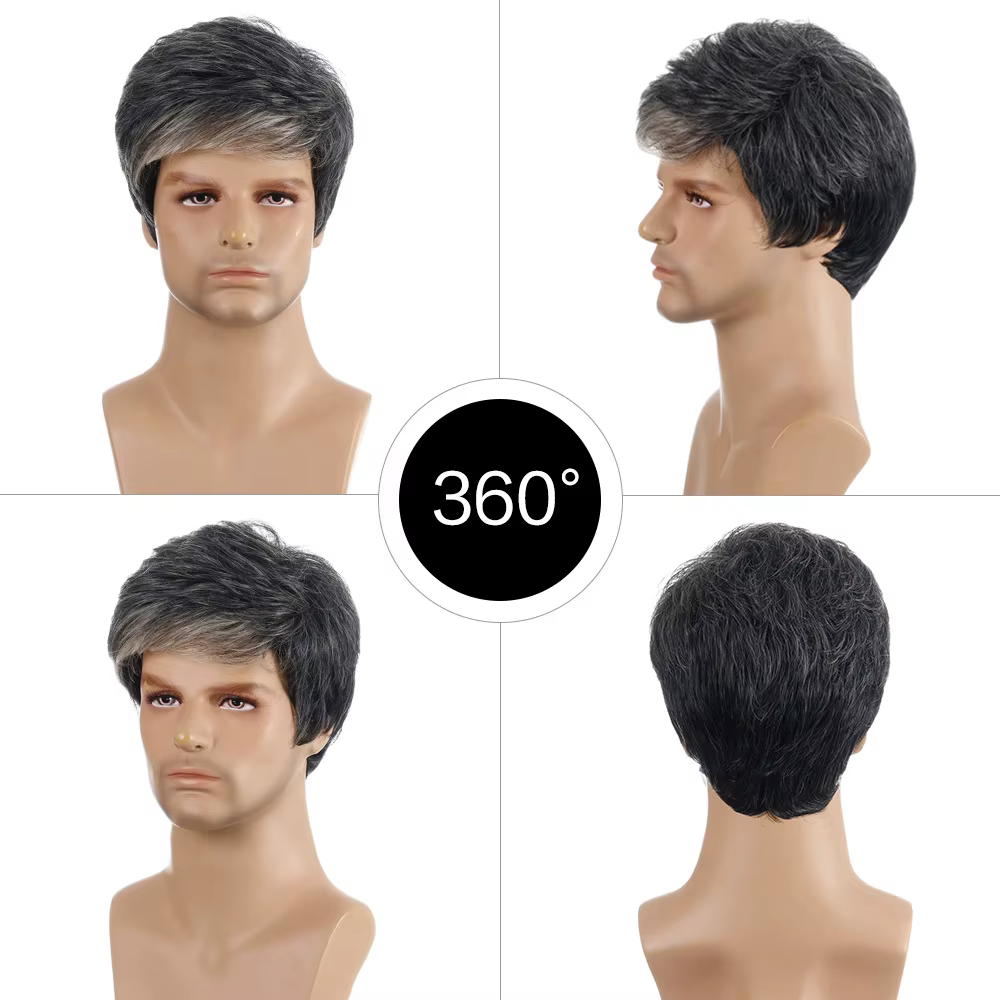 Perruque synthétique courte pour homme