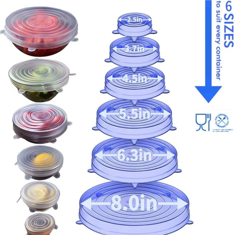 Couvercle en Silicone réutilisable, couvercles extensibles, couvercles hermétiques pour conserver les aliments frais, bol extensible, ustensiles de cuisine