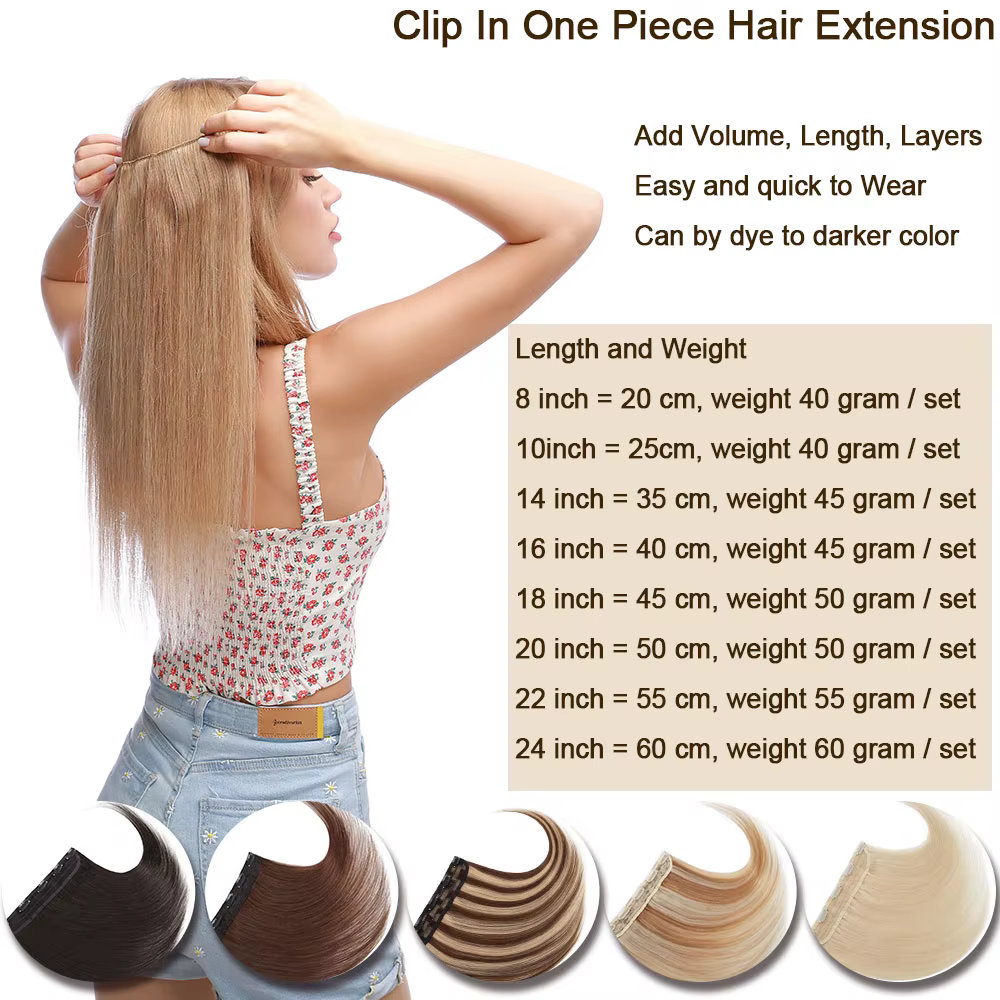 Extensions de cheveux humains à clipser pour femmes