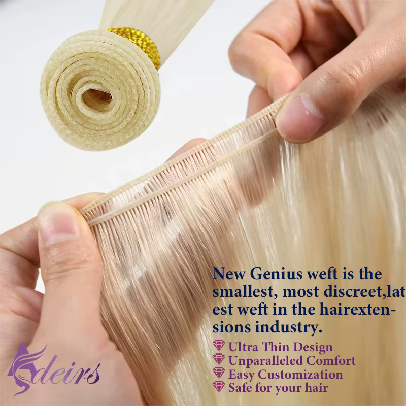 ADEIRS cheveux humains génie trame Extensions Remy