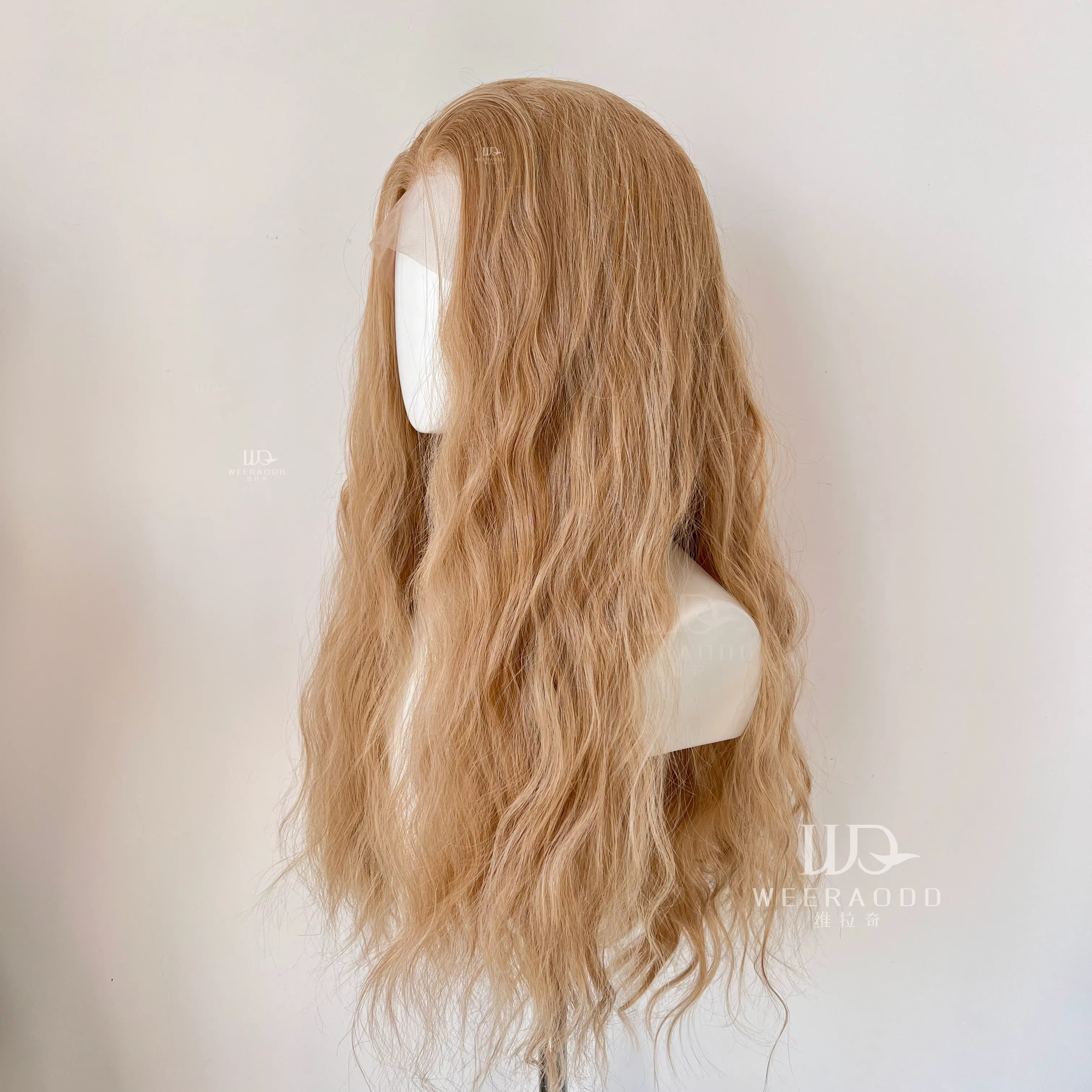 Perruque Lace Front Wig synthétique ondulée blonde mixte pour femmes