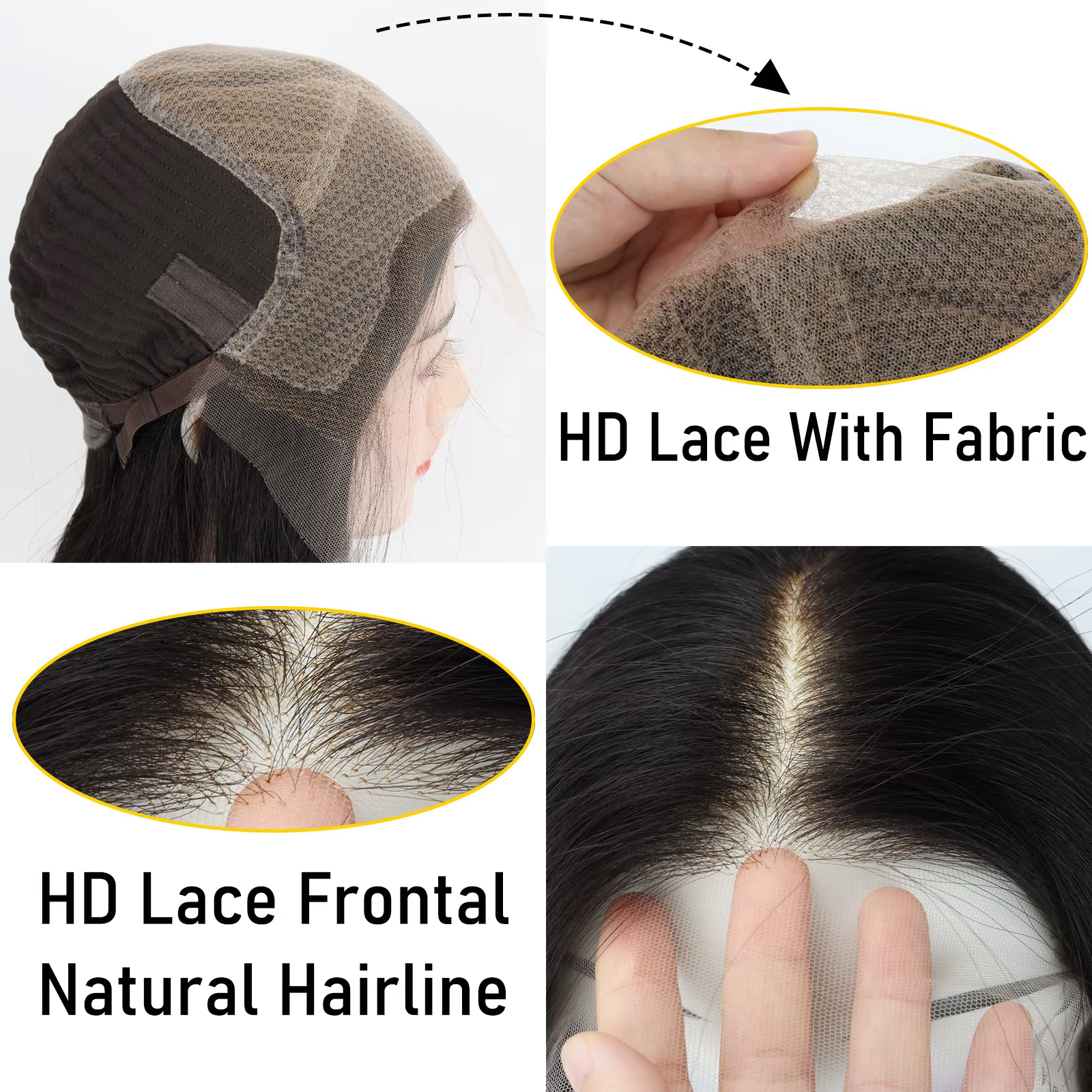 Perruque Lace Front Ultra Fine HD en Cheveux Humains Vierges Européens avec Nœuds Décolorés