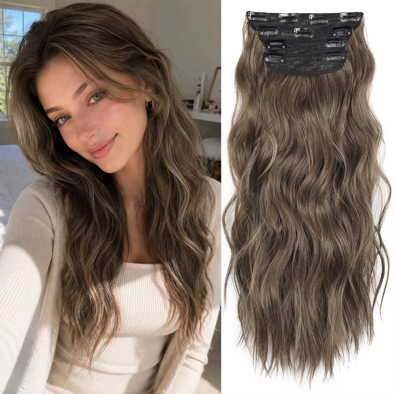 Extensions de cheveux synthétiques à clips
