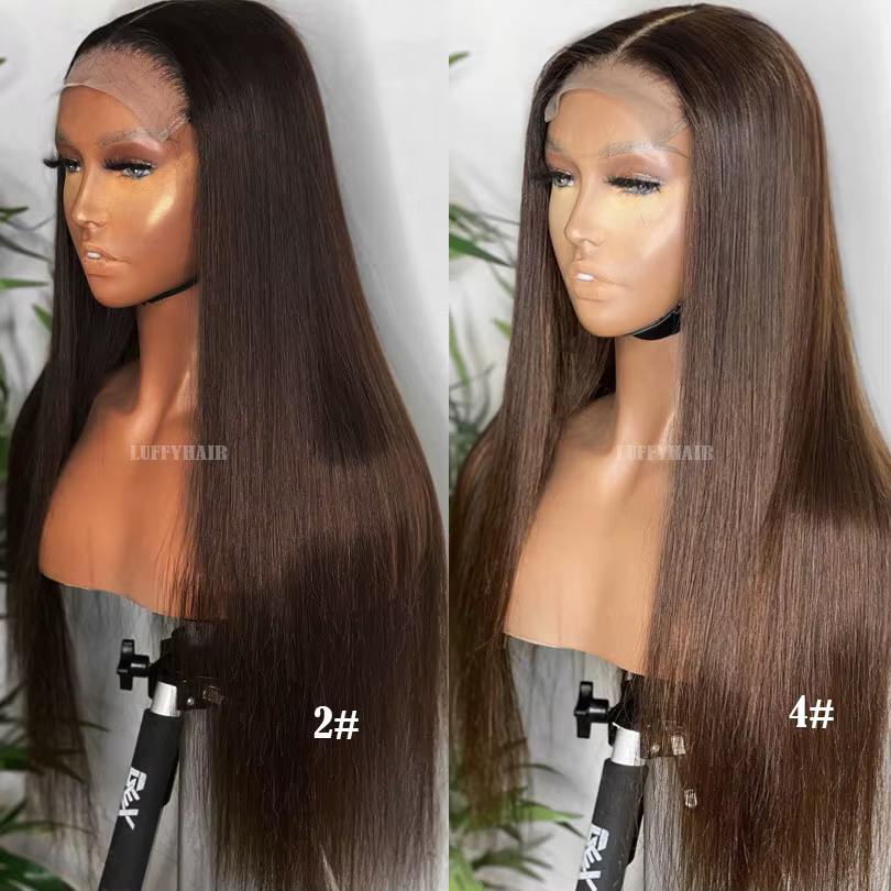 LUFFYHAIR 5*5 Base en soie pleine dentelle perruques de cheveux humains