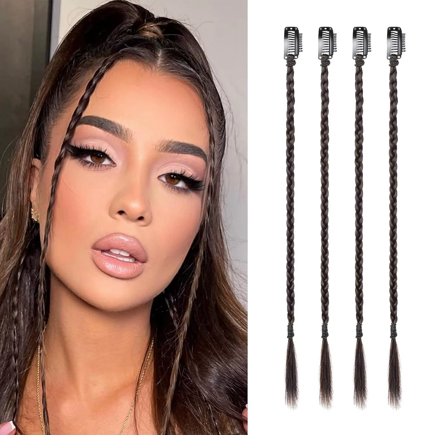 Extensions de cheveux synthétiques à clipser