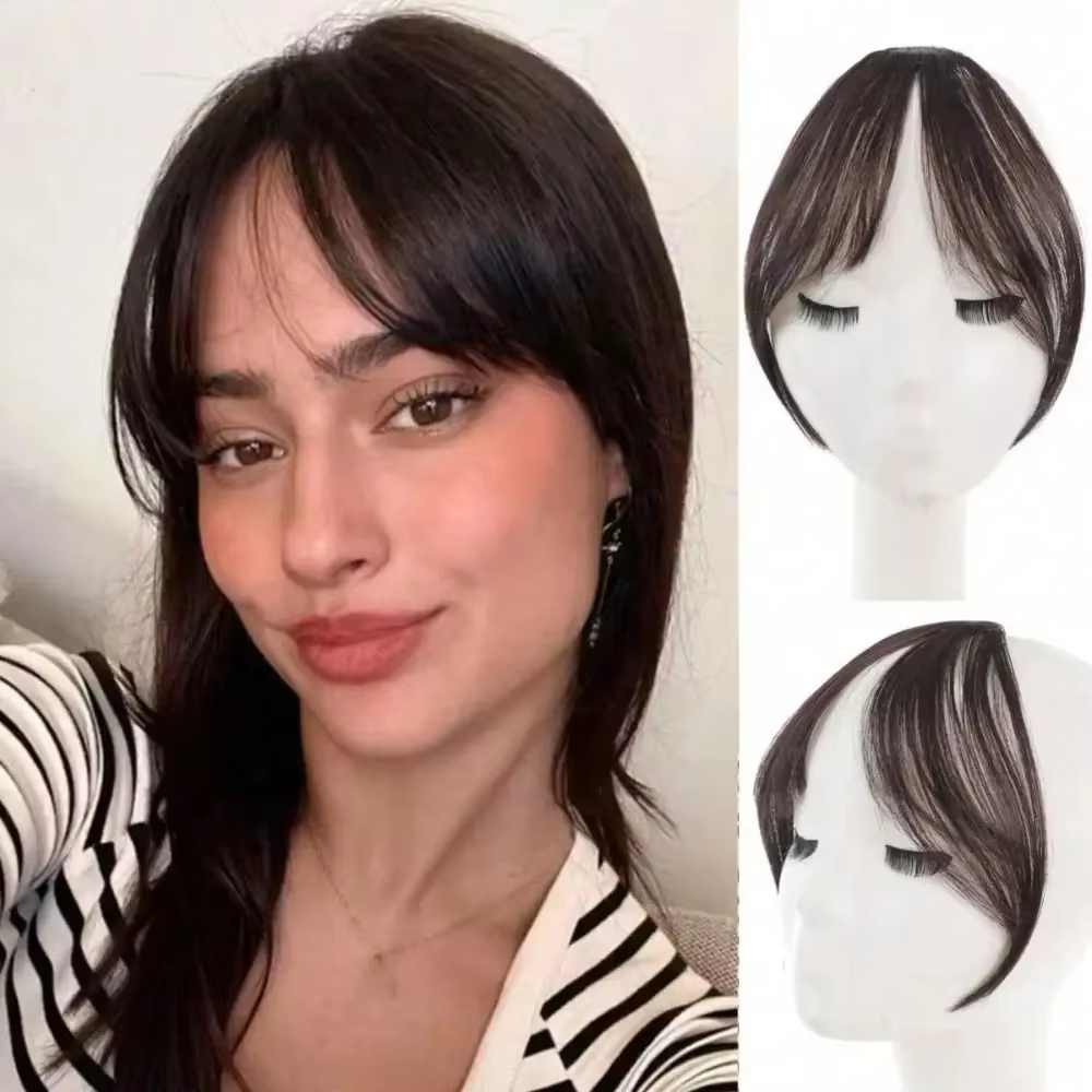 Extensions de cheveux synthétiques à clipser pour la partie frontale