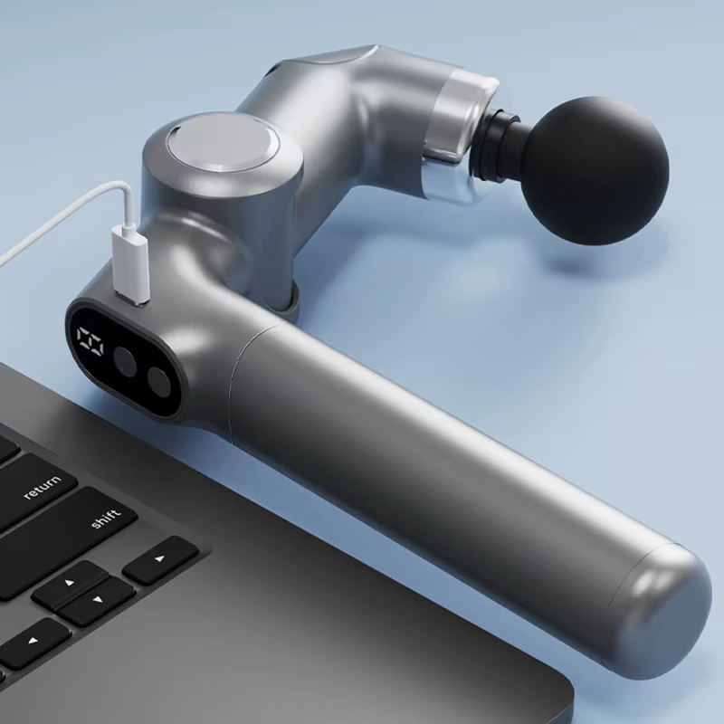 Pistolet de massage télescopique USB avec angle de coude réglable et 6 niveaux de force, massage sans intervention humaine