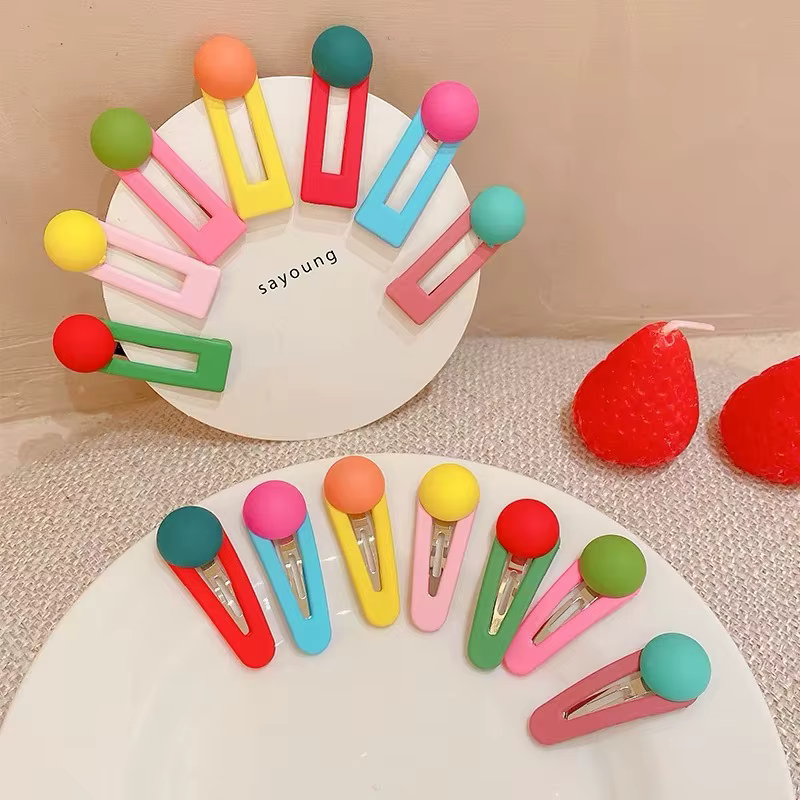Nouvelles pinces à cheveux mignonnes et colorées en forme de haricot pour filles