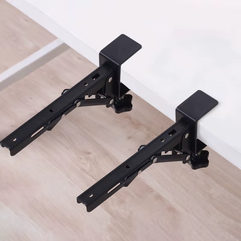 1 Paire de supports d'extension de bureau sans perçage, pliables, pour claviers, tablettes et ordinateurs portables de bureau