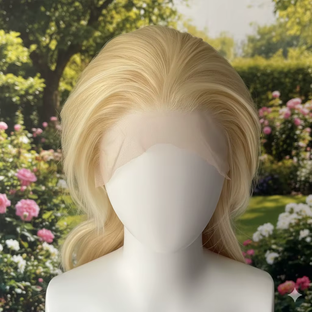 Perruques synthétiques blondes 613 à dentelle frontale pour femmes