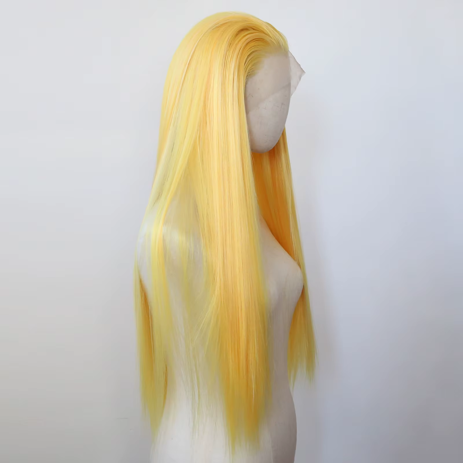 Perruque Lace Front Wig synthétique jaune