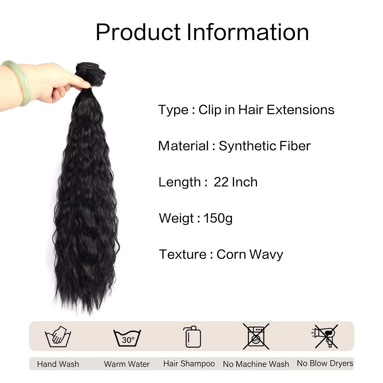 Extensions de cheveux synthétiques 6 pièces