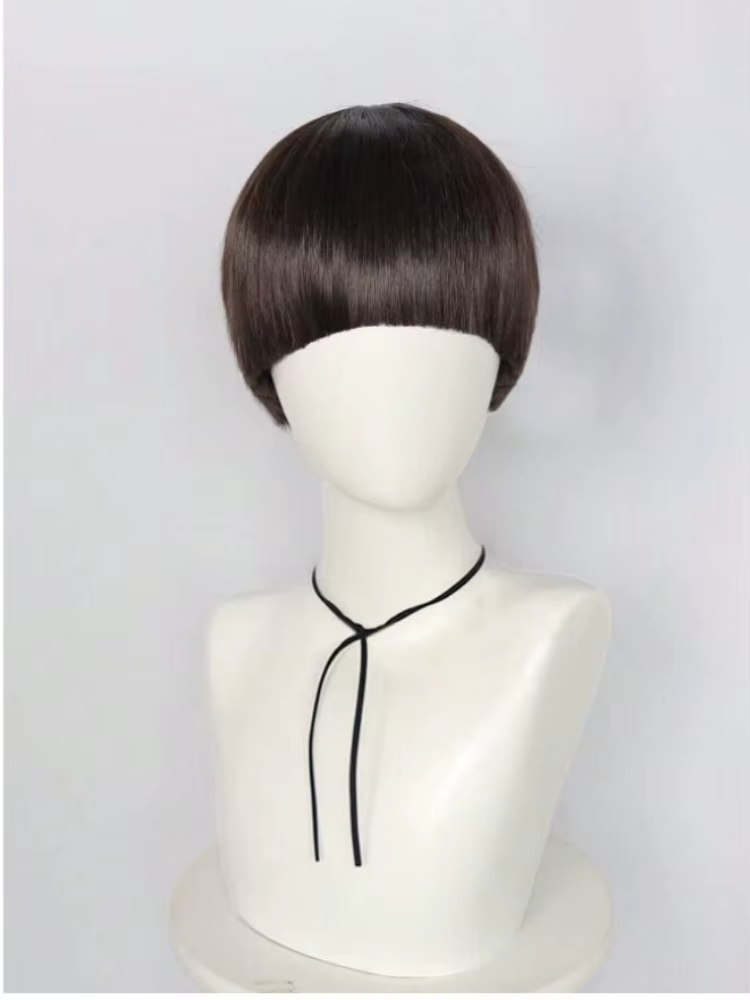 Perruque de cosplay courte brune pour hommes