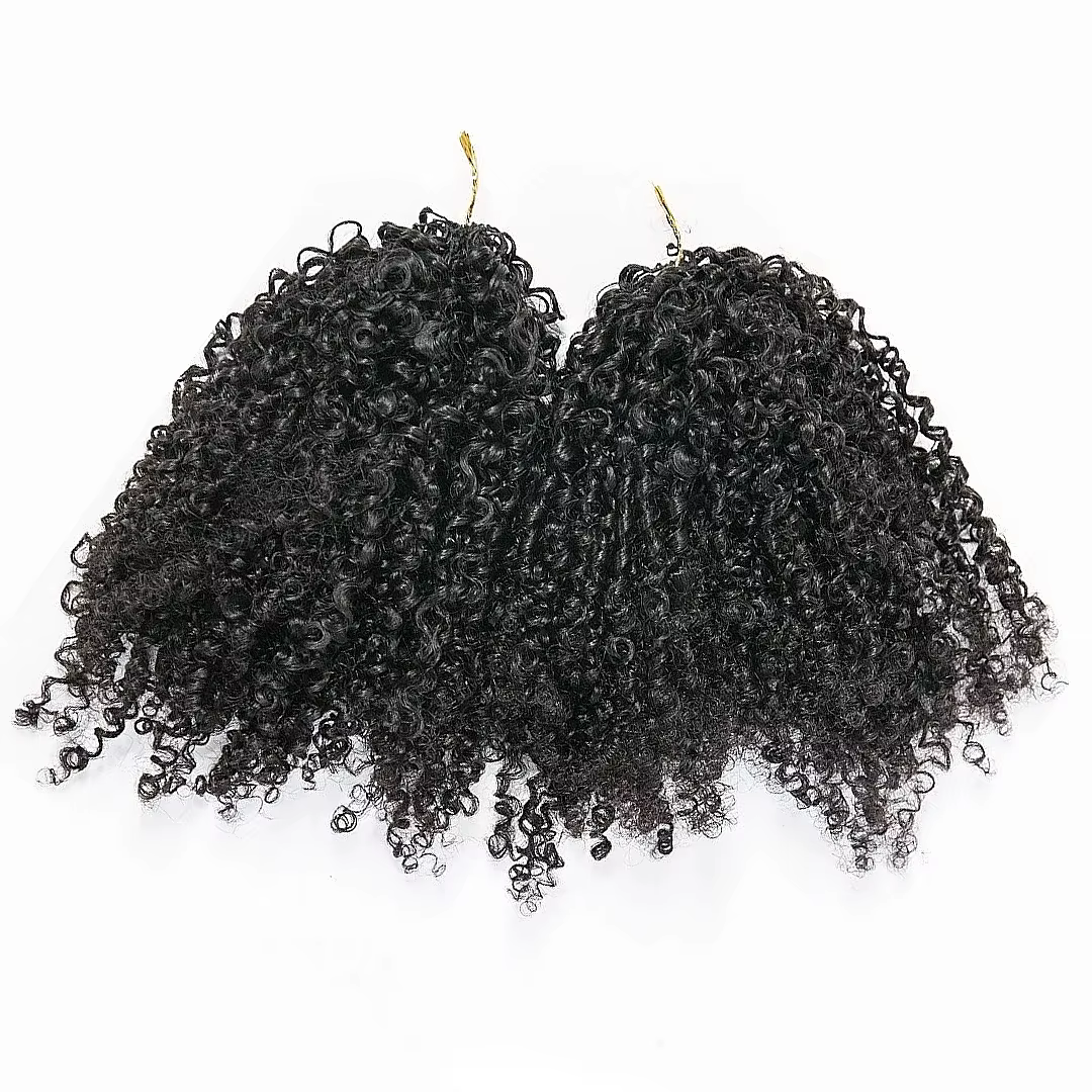 Nouvelles extensions de cheveux humains bouclés crépus pré-séparées pour crochet