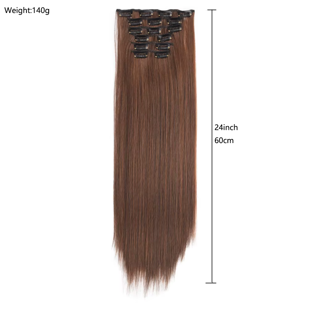 Jeedou 6 pièces/ensemble Extensions de cheveux à clips
