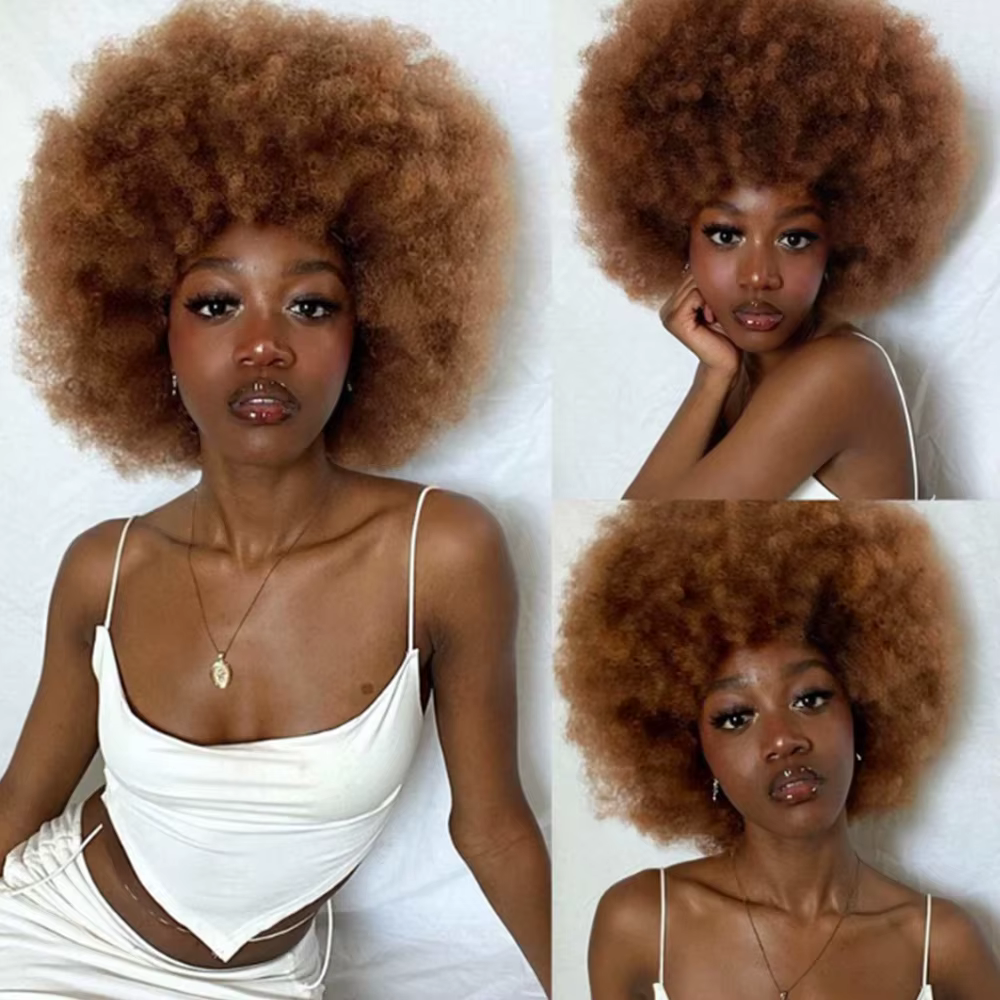 Perruque synthétique Afro bouclée et crépue pour femmes