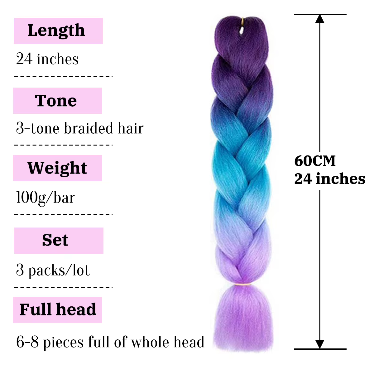 Extensions Capillaires Synthétiques Africaines Tressées Ombrées