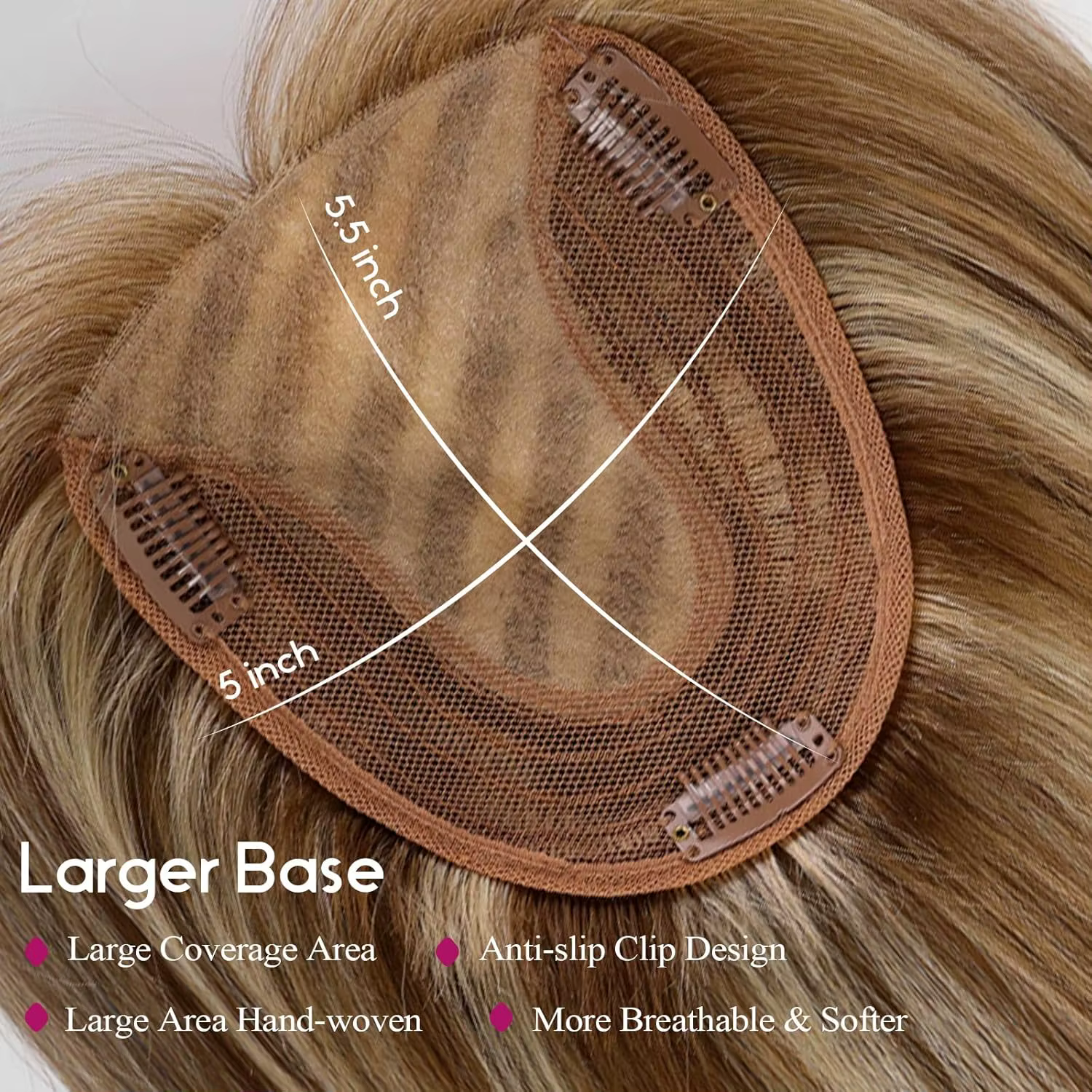 Extensions de cheveux humains blonds mélangés bruns avec frange