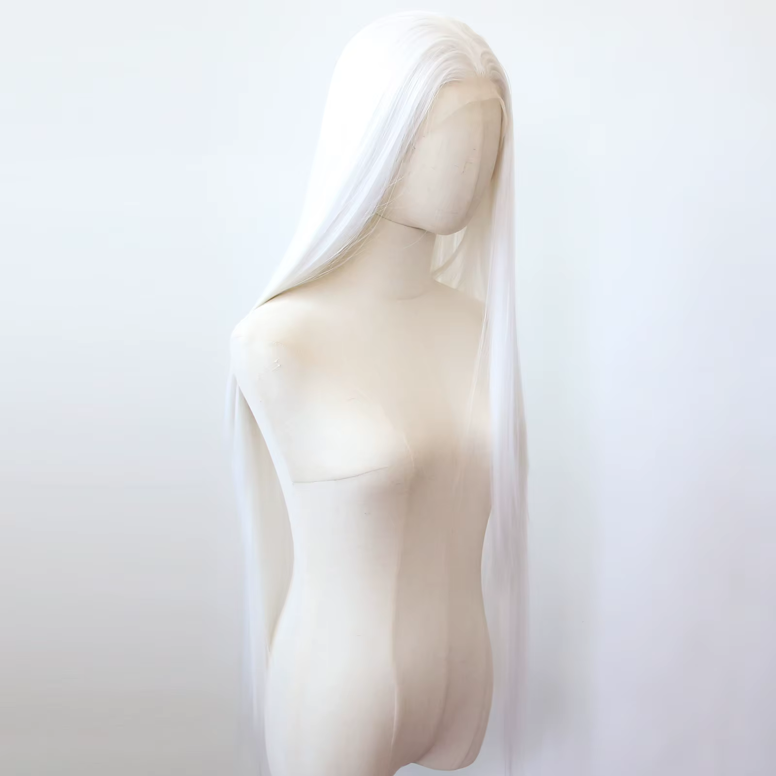 Perruque Lace Front Wig synthétique blanche