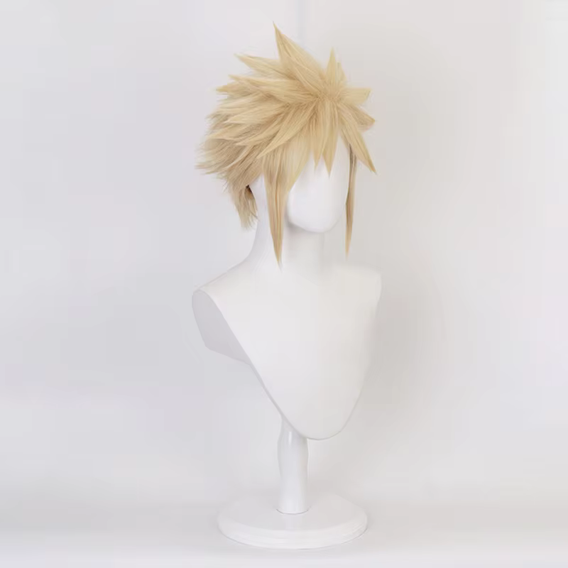 Anime Final Fantasy VII FF7 Cloud Strife lin Blonde Cosplay perruque résistant à la chaleur synthétique cheveux perruques Halloween