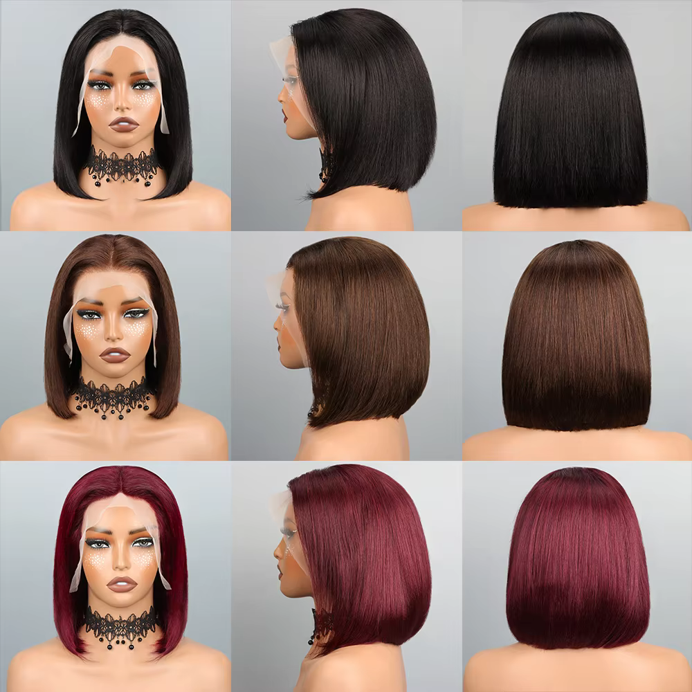 Bob perruque cheveux humains 13x4 Hd dentelle avant perruques
