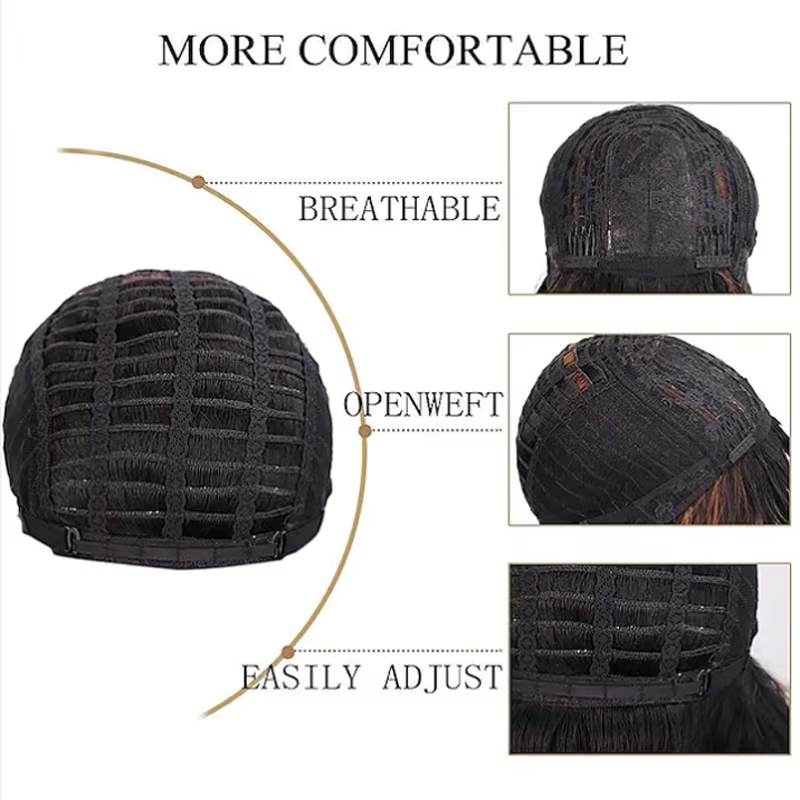HAIRJOY cheveux synthétiques 50's hommes perruque noire