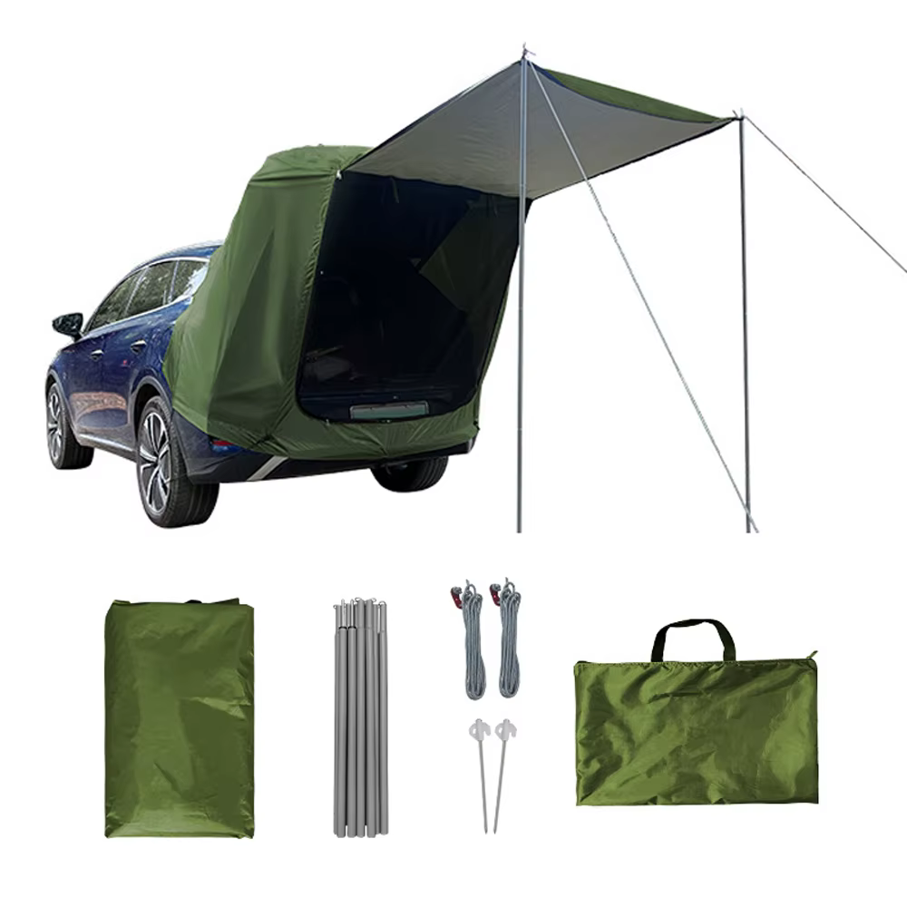 Tente arrière de voiture pour camping et pique-nique, avec auvent, extension de tente arrière de voiture, résistante au soleil et à la pluie
