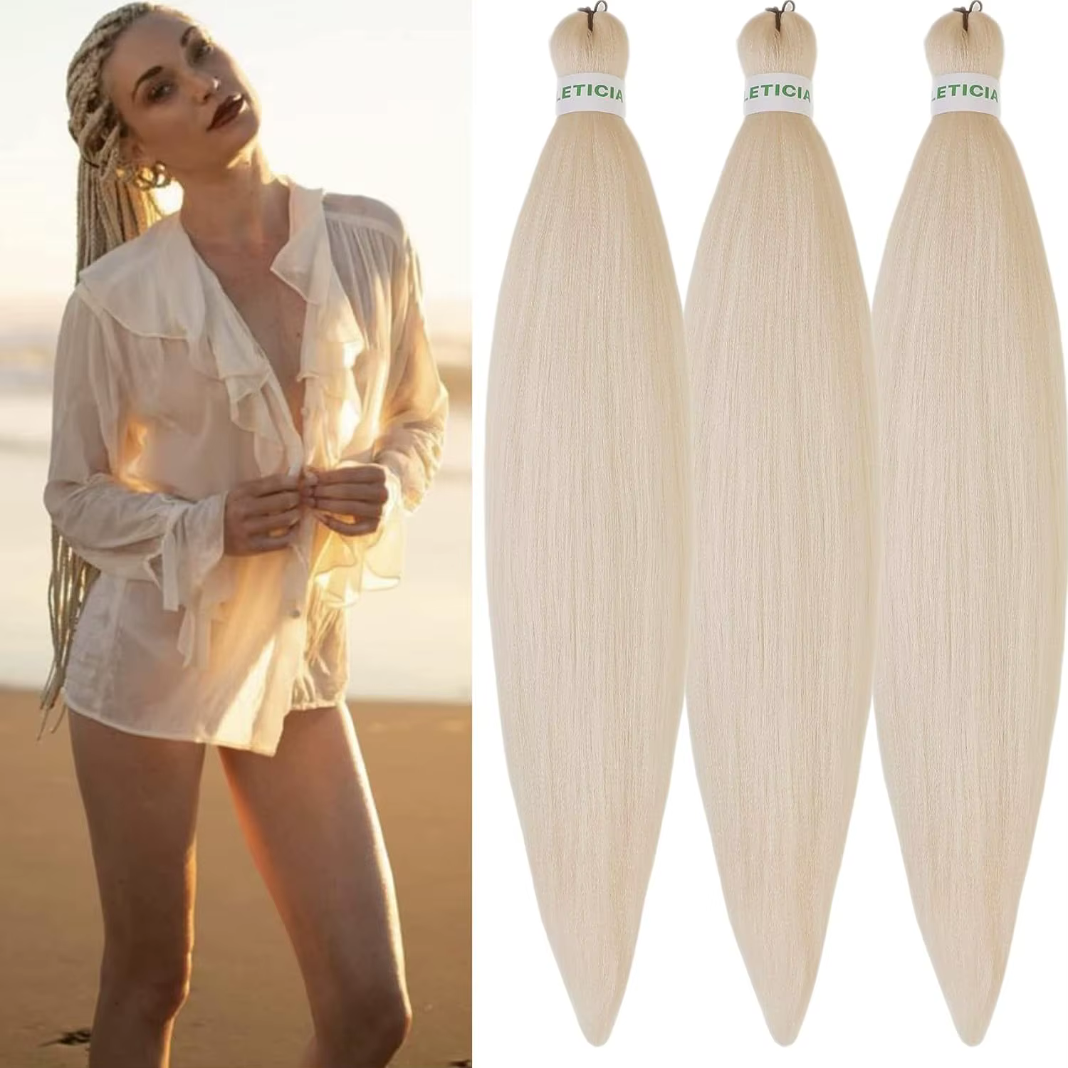 Extensions capillaires synthétiques Yaki lisses au Crochet