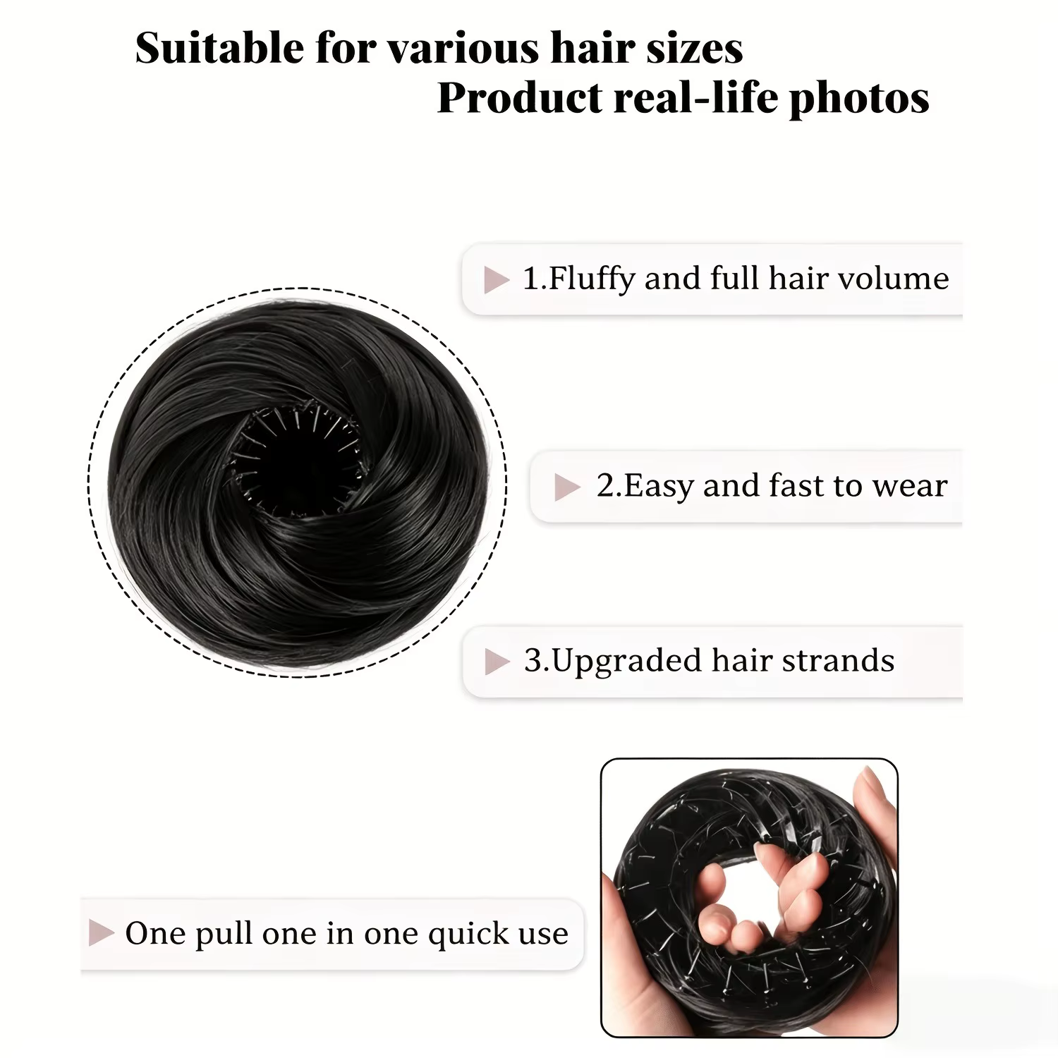 Chignon synthétique élastique pour femme