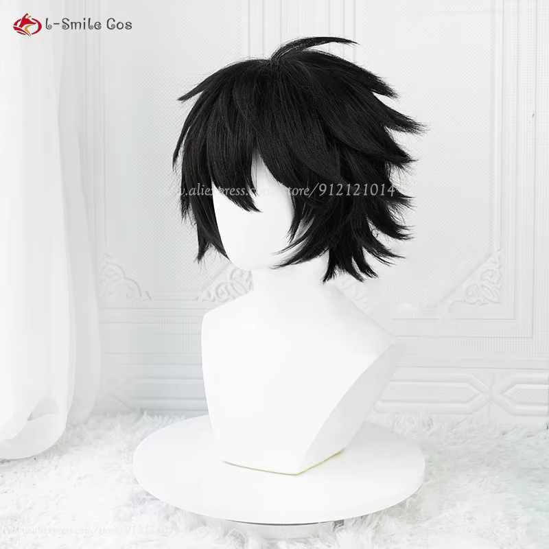 Haute qualité Anime L Cosplay perruque pour hommes L. Lawliet noir