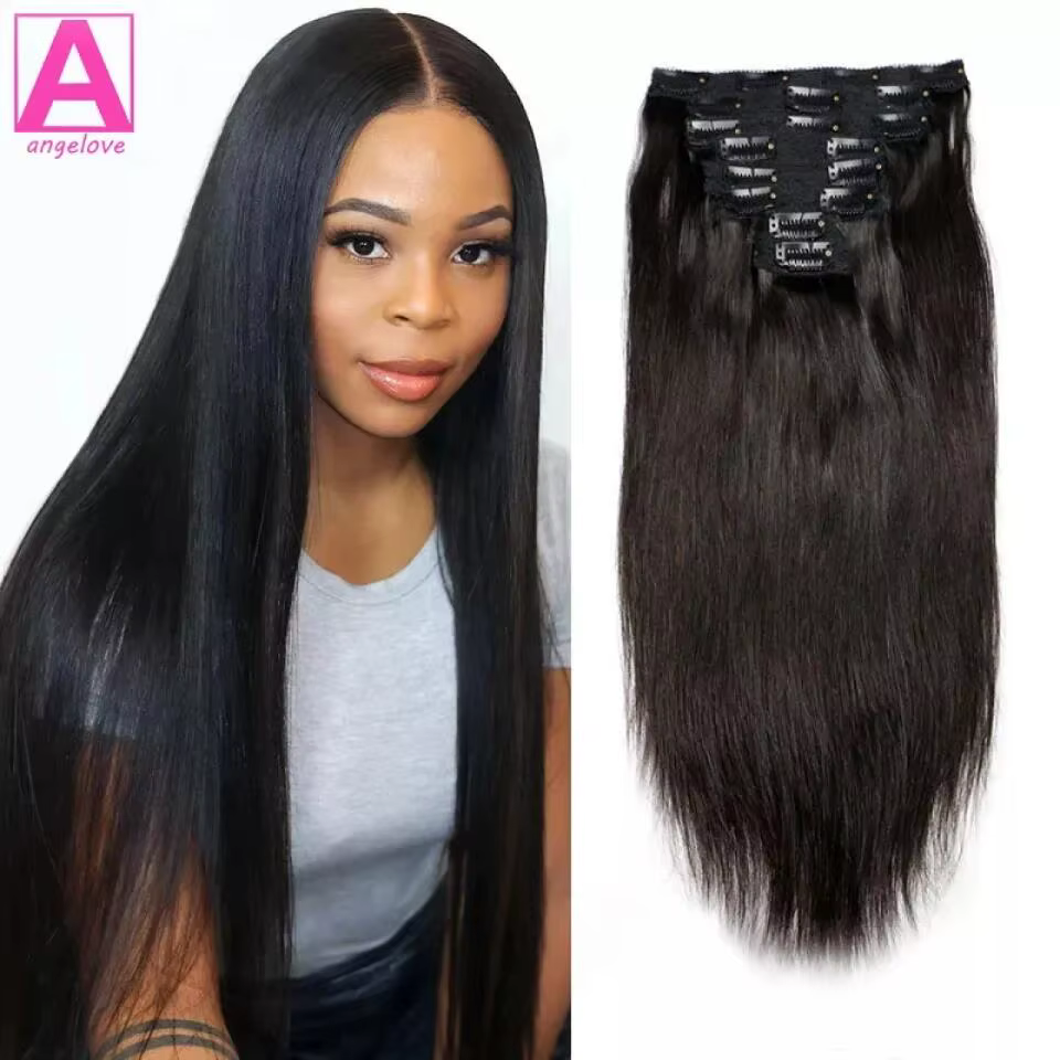 Extensions de cheveux brésiliens Remy à clips