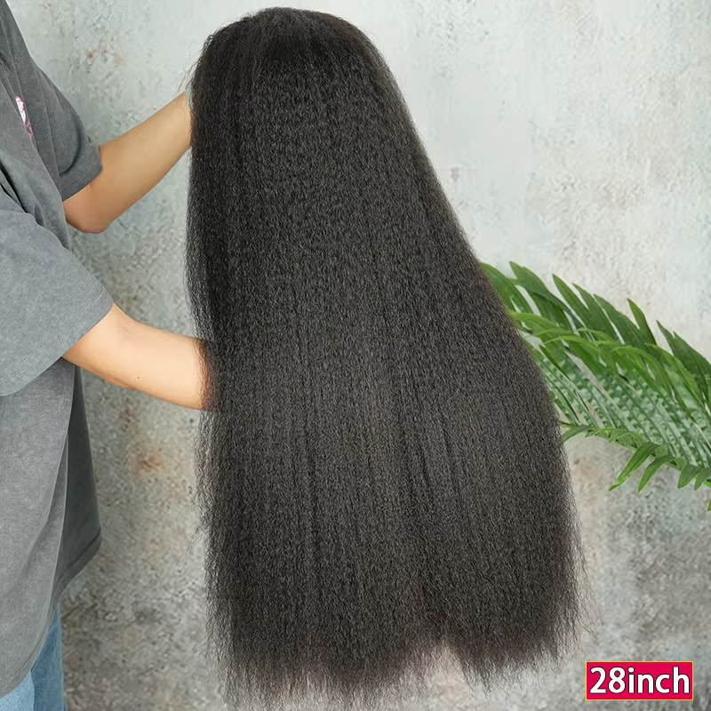 Perruque Lace HD 13x4 Double Drawn Kinky Straight en Cheveux Humains Vierges Bruts