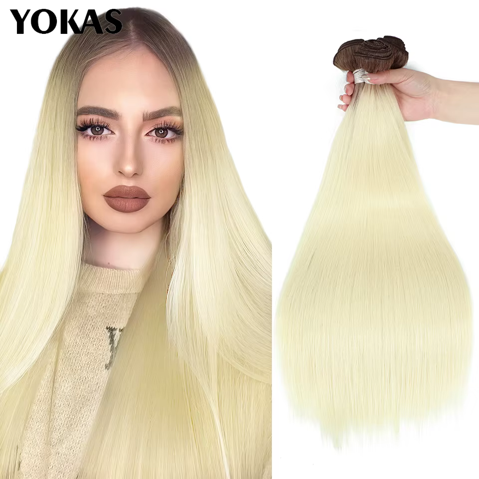 40 pouces cheveux longs tissage Blonde synthétique droite Ombre