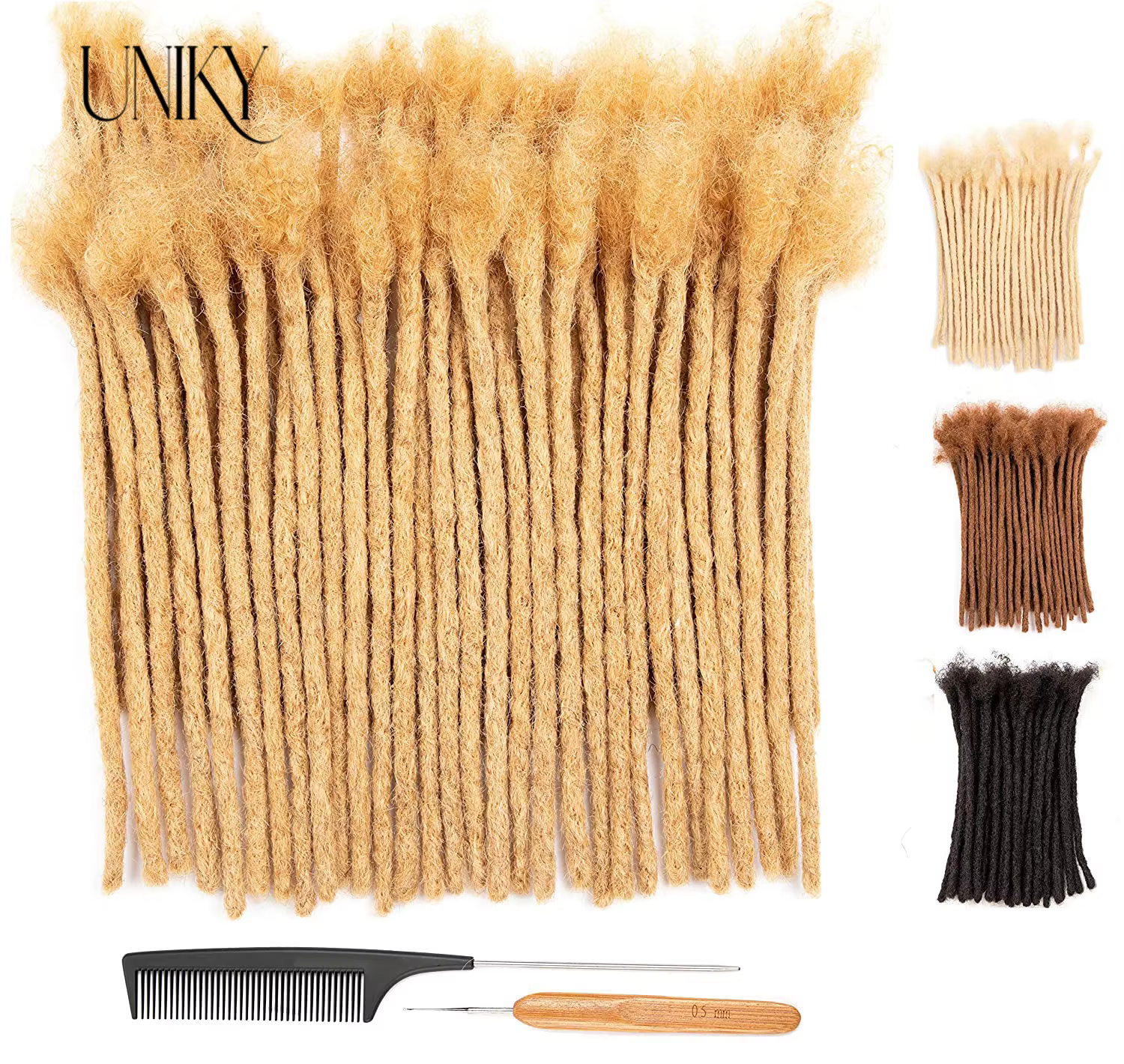 0, 4 cm d'épaisseur # 27 blond miel 100% vrais cheveux humains Dreadlock Loc Extensions pour homme/femmes peuvent être